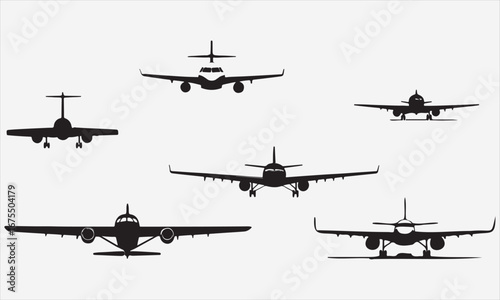 Airplanes and Aviation – Aircraft Silhouettes, Flight and Travel Designs

