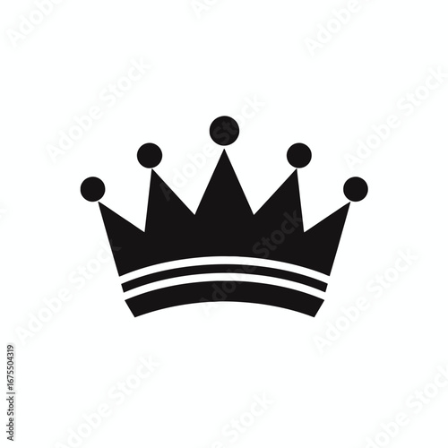 Elegant royal crown design with circles and stripes vector silhouette