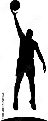 Dynamic Basketball Player Dunking Silhouette Illustration