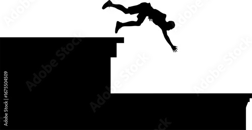 Dynamic Silhouette of a Man Jumping to Another Rooftop for Active Design