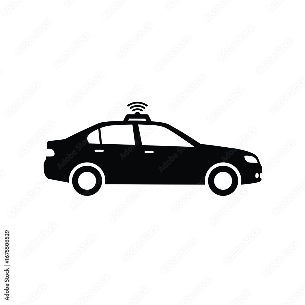 Fototapeta premium Black sedan with antenna vehicle transportation