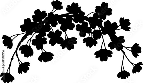 Elegant Black Floral Silhouette for Nature Inspired Designs