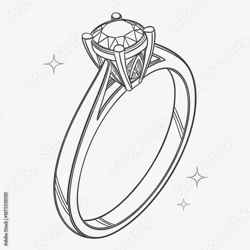 Elegant diamond engagement ring with a solitaire gemstone and sparkling accents on a clean background