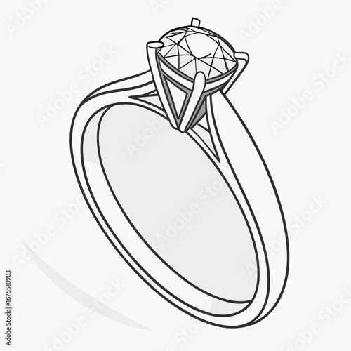 Elegant solitaire diamond engagement ring with a classic prong setting and a white gold band