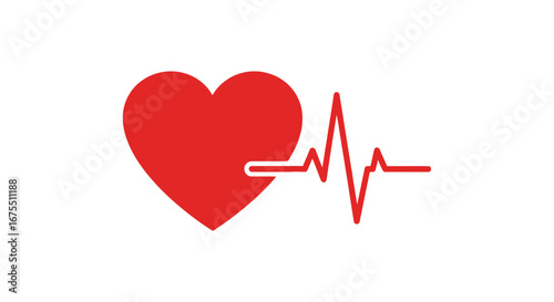 Heartbeat Vector Illustration Symbolizing Health, Love, and Medical Wellness for Healthcare and Cardiology Awareness Campaigns and Educational Resources