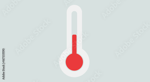 Thermometer Icon Illustrating Rising Temperature for Climate Change Awareness and Health Monitoring Educational Materials and Informational Graphics