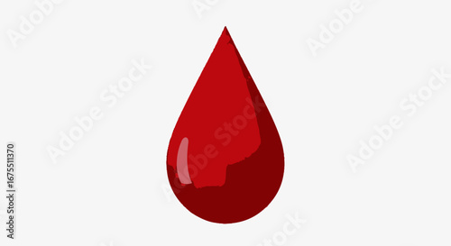 Stylized Red Blood Drop Illustration for Medical, Scientific, and Healthcare Visualizations, and Vector Graphic Design Projects