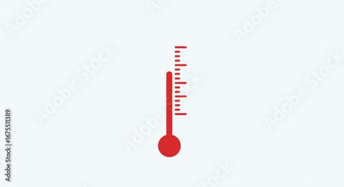 Red Thermometer Icon Graphic for Health, Weather, and Temperature Measurement in Medical or Environmental Contexts