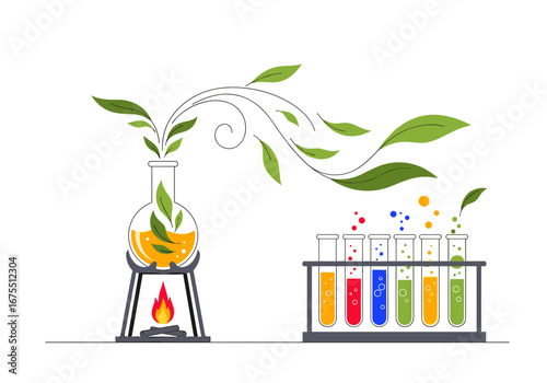 Observing the fascinating process of chemical reactions and natural growth through scientific experimentation