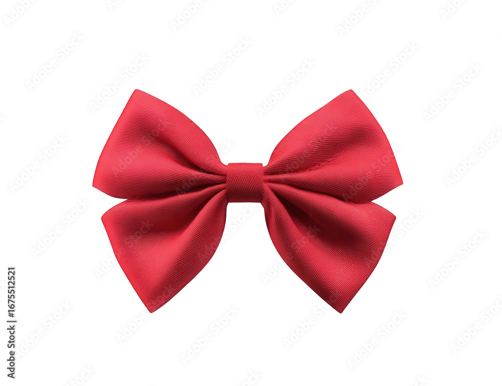 Fototapeta premium Red Fabric Bow Tie on Transparent Background