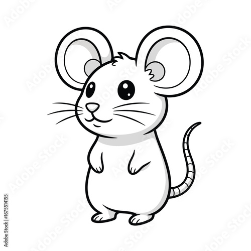 Vector illustration of cute cartoon mouse character