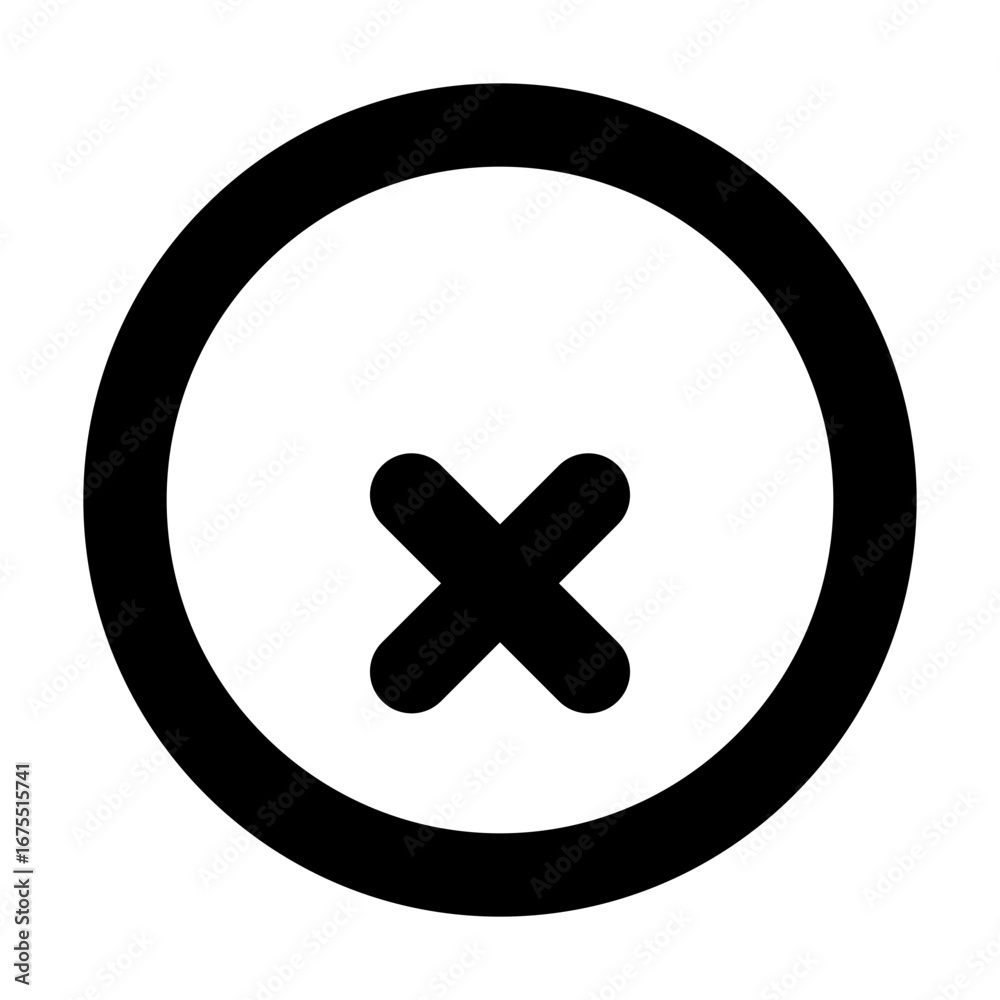 Obraz premium Circle X Icon Outline