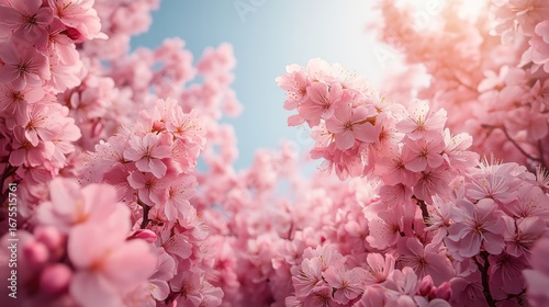 Pink cherry blossoms springtime floral image