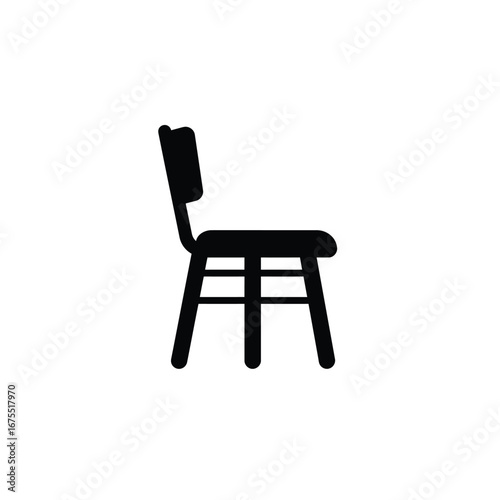 Black chair with backrest and four legs furniture seat