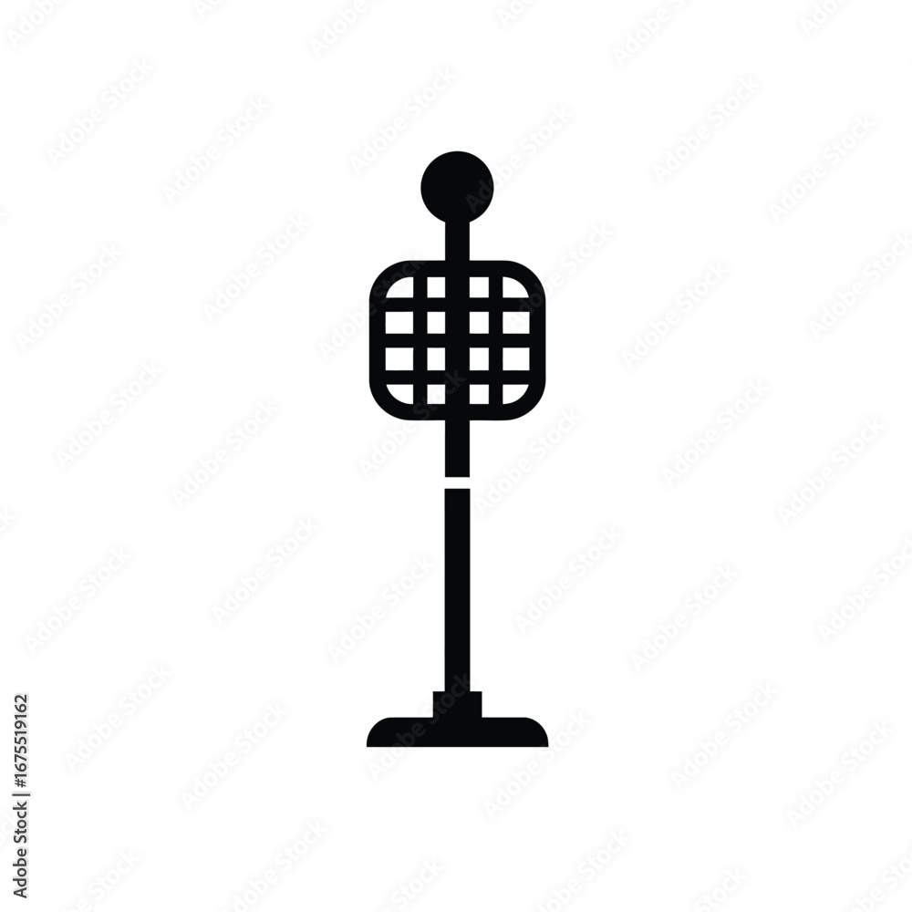 Obraz premium Black microphone on stand audio sound