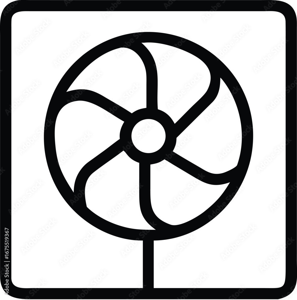 Obraz premium Cooling Fan Silhouette ventilation air circulation