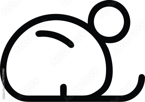 Minimalist Silhouette of a Computer Mouse icon vector