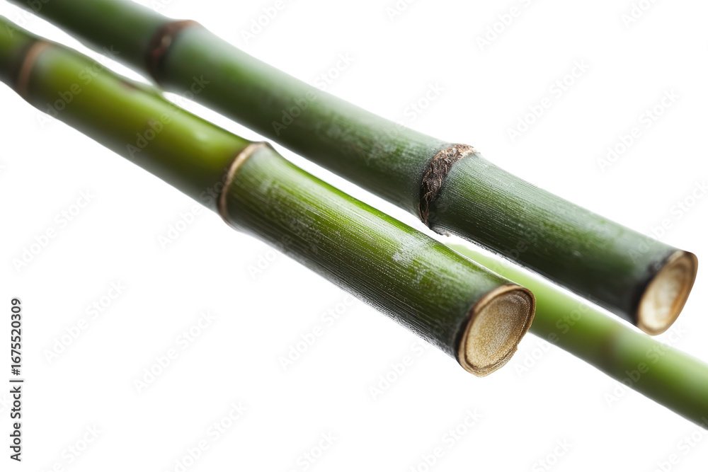 Fototapeta premium Bamboo stalks with transparent background highlighting natural beauty and texture in a detailed close-up shot for design and decor inspiration