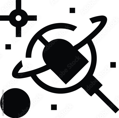 Space Satellite Orbiting Earth planet
