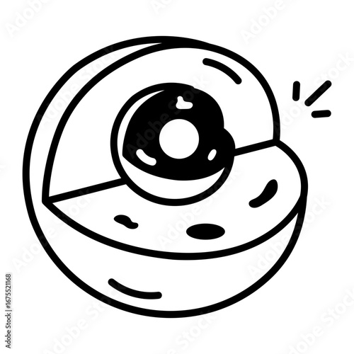 A doodle style icon showing cell structure
