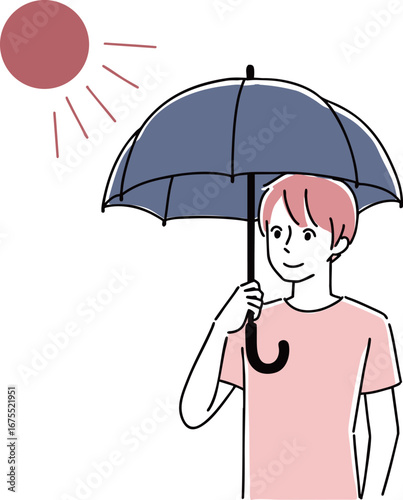 日傘をさす男性
