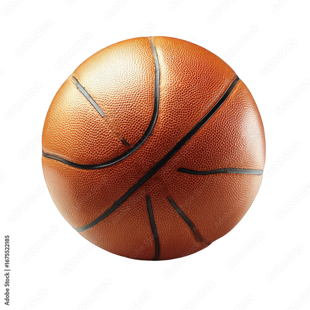 Obraz premium Orange Leather Basketball on Transparent Background