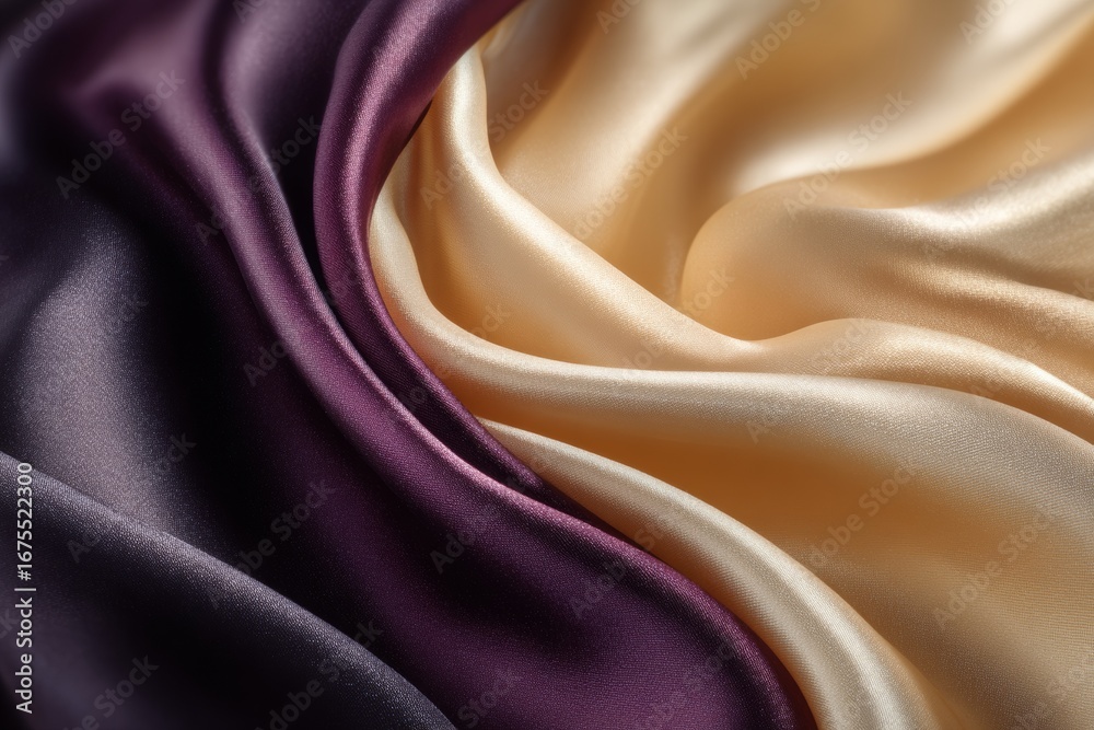 Obraz premium Silken Elegance Intertwined Purple and Gold Fabric Folds