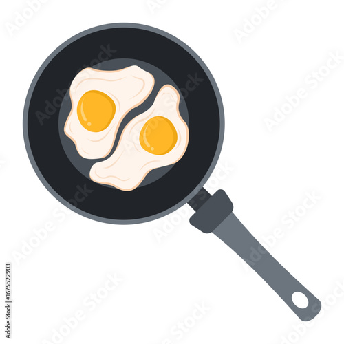 fried eggs in a frying pan