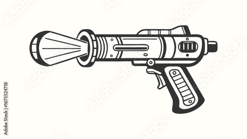 Futuristic Weapon Laser Blaster with White Background Isolated Design