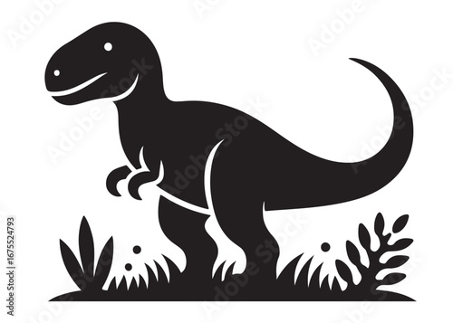 dinosaur logo silhouette vector, dinosaur logo vector silhouette illustration, tyrannosaurus rex silhouette logo vector, powerful predator dinosaur logo silhouette vector on white background.