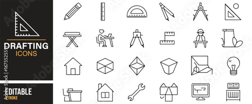 Drafting vector pack – architecture, house, design, education symbols