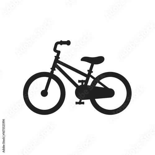 Simple silhouette of a bicycle with a white background ideal for design projects and graphics