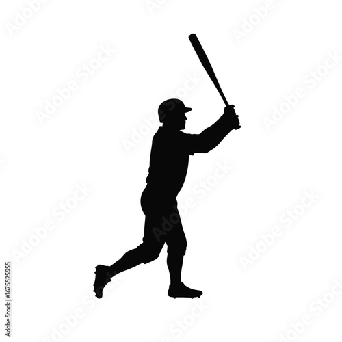 Baseball player swinging bat batter