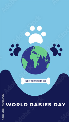 World rabies day flyer illustration
