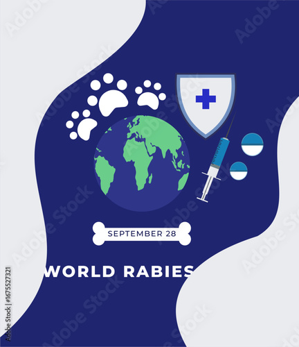 World rabies day flyer illustration