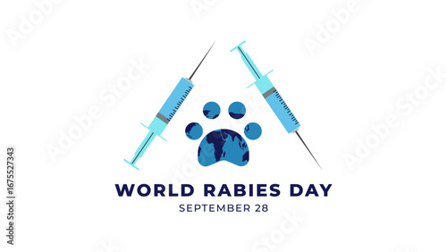 World rabies day flyer illustration