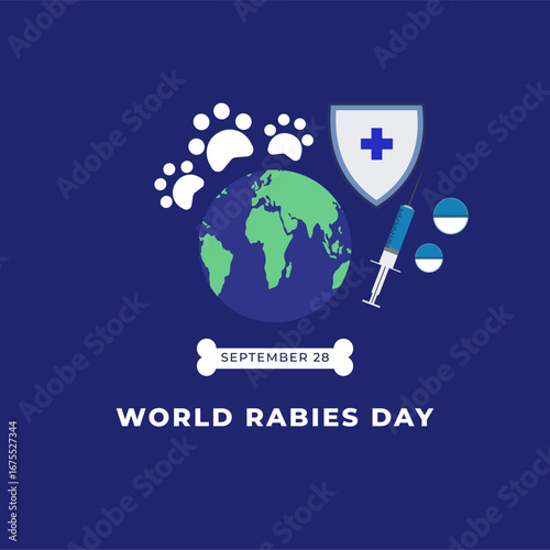 World rabies day flyer illustration
