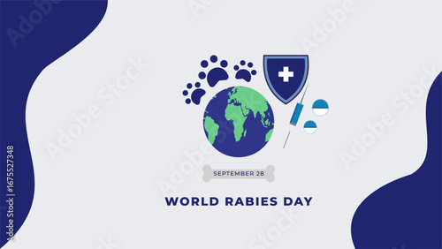 World rabies day flyer illustration