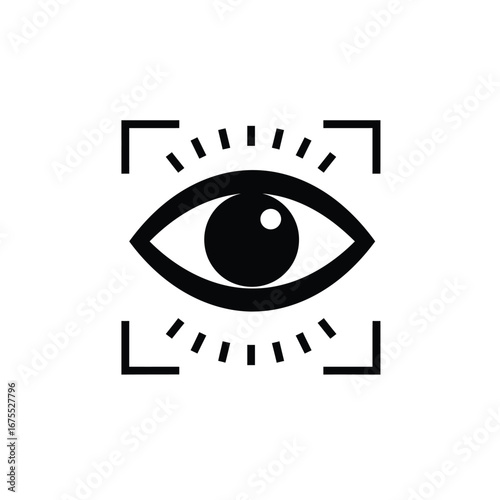 Black eye scan icon iris pupil
