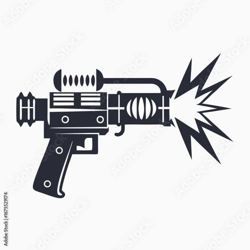 Futuristic Raygun Isolated on a Clean White Background, Weapon