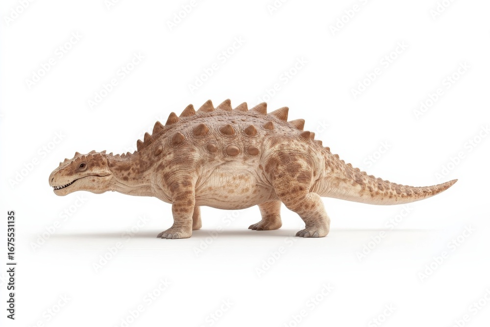 Naklejka premium Detailed ankylosaurus dinosaur concept on white background for educational display