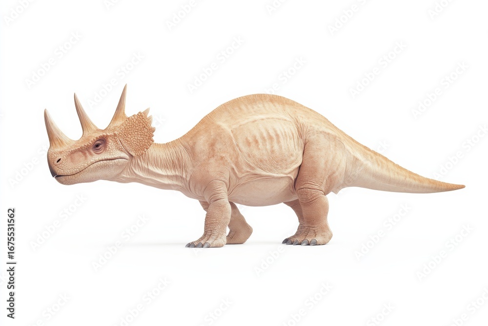Fototapeta premium Realistic dinosaur depiction of styracosaurus in prehistoric scene