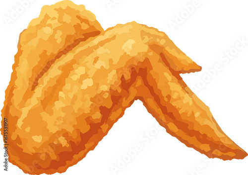Crispy Fried Chicken Wings, a Fast Food Snack Vector Illustration SVG with Transparent Background