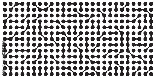 Metaball black and white Vector Background. Liquid morphing connected blobs template. Organic tech geometric backdrop.