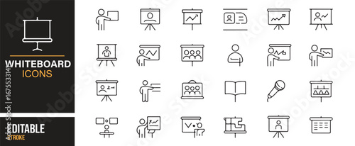 Business icon collection for project management, presentation preparation, and brainstorming sessions.