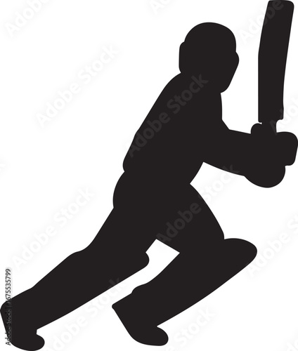 Power Play – Silhouette of Cricket Player Batting, Sport, Action, Abstract, Athleticism, Game