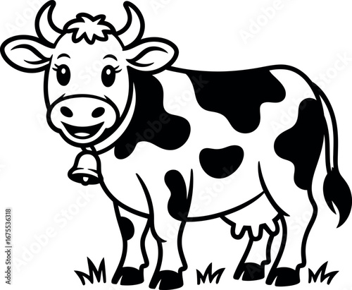 cow on a white background