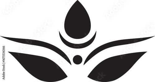 Sacred Bloom – Stylized Lotus Silhouette, Spirituality, Nature, Abstract, Tranquility, Symbol