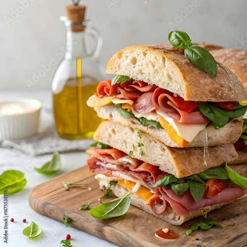 Delicious italian sub sandwich