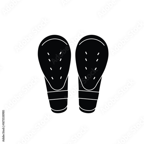 Black shin guards with white accents protective